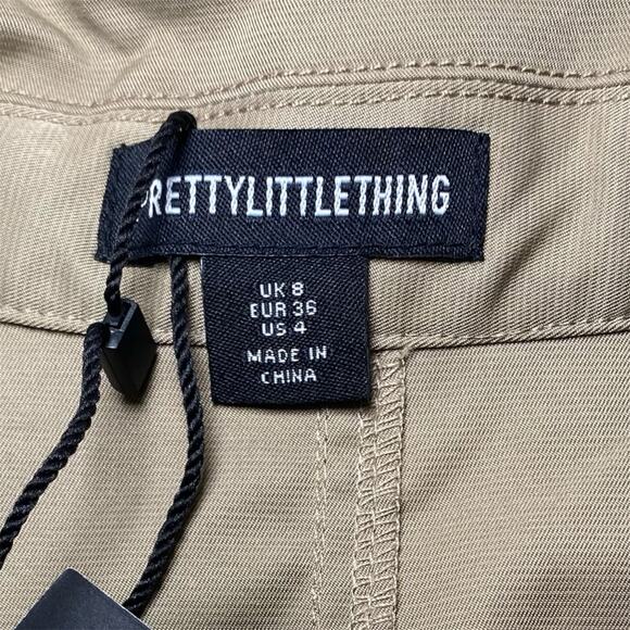 PrettyLittleThing Women’s Us 4 Light Khaki Button Through Oversized Trench Coat - Picture 7 of 8